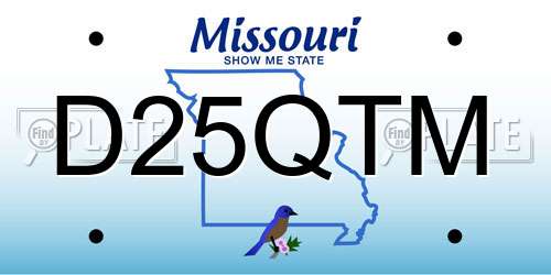 D25QTM Missouri License Plate