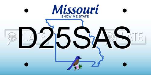 D25SAS Missouri License Plate