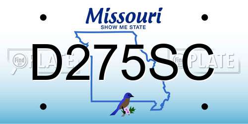 D275SC Missouri License Plate