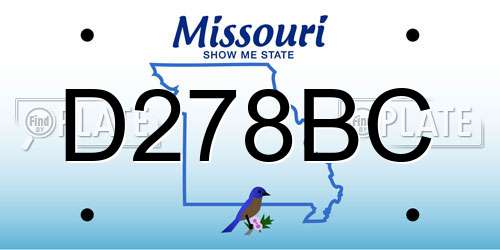 D278BC Missouri License Plate