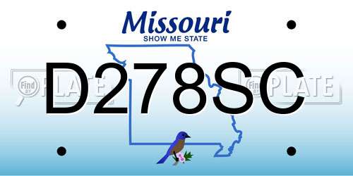 D278SC Missouri License Plate