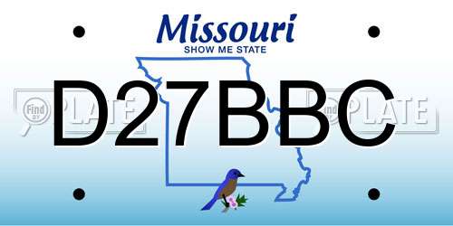 D27BBC Missouri License Plate