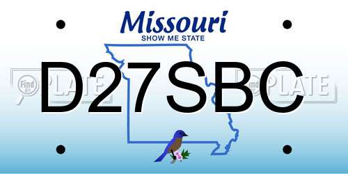 D27SBC Missouri License Plate