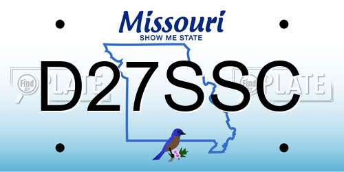 D27SSC Missouri License Plate