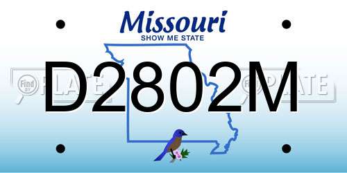 D2802M Missouri License Plate