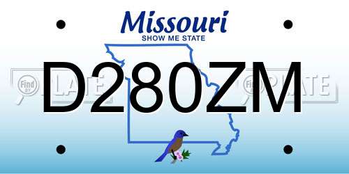 D280ZM Missouri License Plate