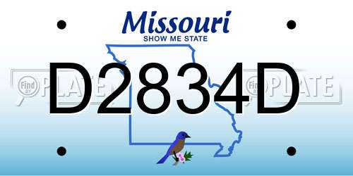 D2834D Missouri License Plate
