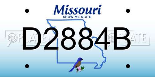 D2884B Missouri License Plate