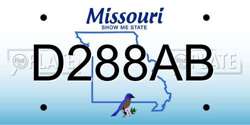 D288AB Missouri License Plate