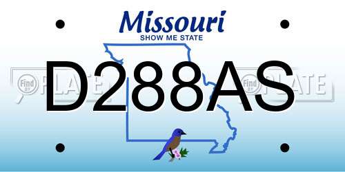 D288AS Missouri License Plate