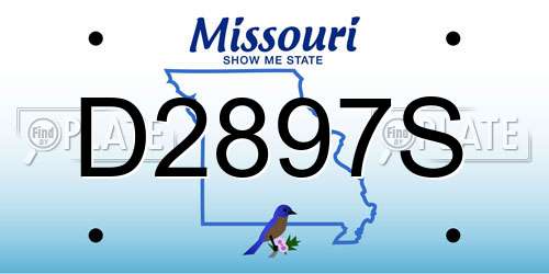 D2897S Missouri License Plate