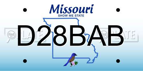D28BAB Missouri License Plate
