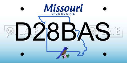 D28BAS Missouri License Plate