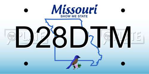 D28DTM Missouri License Plate