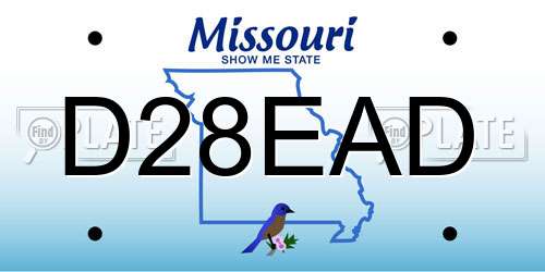 D28EAD Missouri License Plate