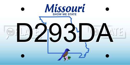 D293DA Missouri License Plate