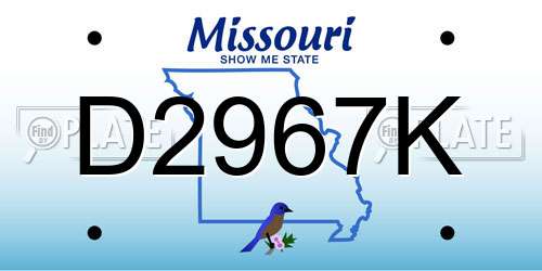 D2967K Missouri License Plate