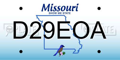D29EOA Missouri License Plate