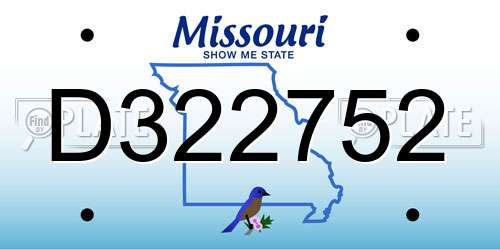 D322752 Missouri License Plate