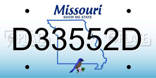 D33552D Missouri License Plate