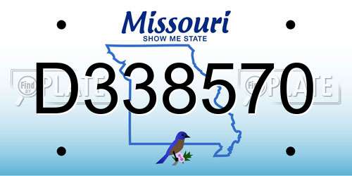 D338570 Missouri License Plate