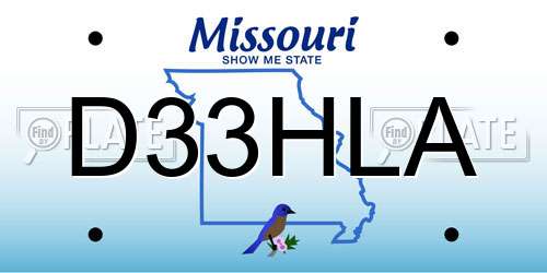 D33HLA Missouri License Plate