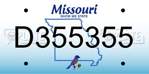 D355355 Missouri License Plate