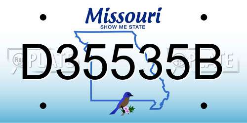 D35535B Missouri License Plate