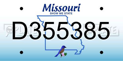 D355385 Missouri License Plate
