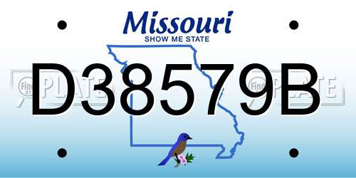 D38579B Missouri License Plate
