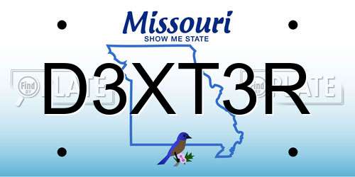 D3XT3R Missouri License Plate