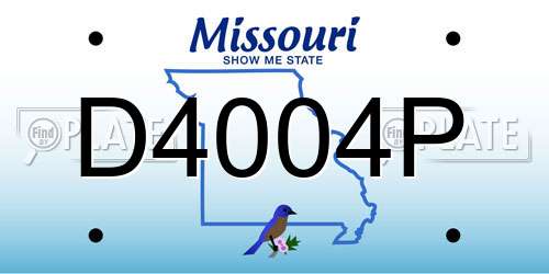 D4004P Missouri License Plate