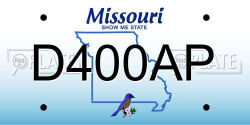 D400AP Missouri License Plate