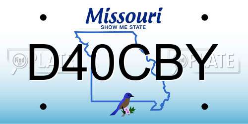 D40CBY Missouri License Plate