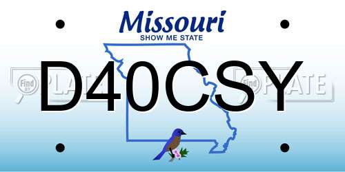 D40CSY Missouri License Plate