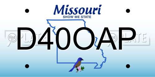 D40OAP Missouri License Plate