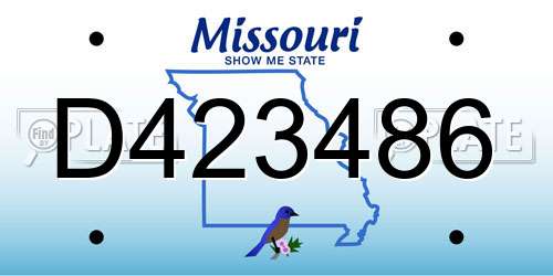 D423486 Missouri License Plate