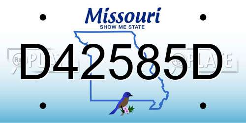 D42585D Missouri License Plate