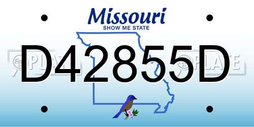 D42855D Missouri License Plate