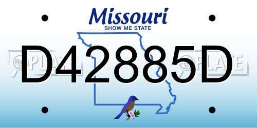 D42885D Missouri License Plate