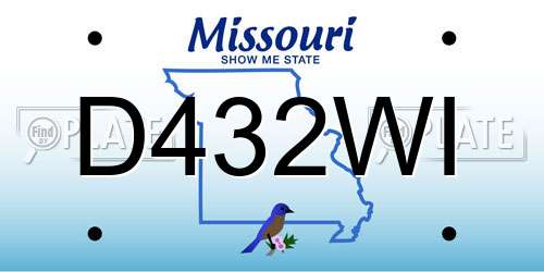 D432WI Missouri License Plate