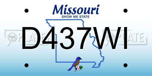 D437WI Missouri License Plate