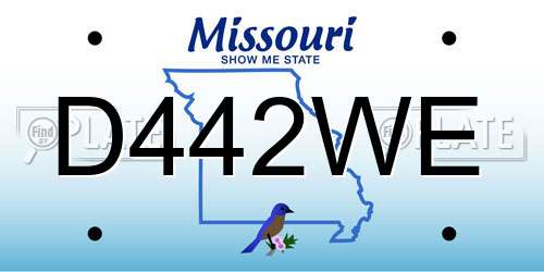 D442WE Missouri License Plate