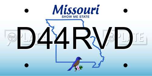 D44RVD Missouri License Plate