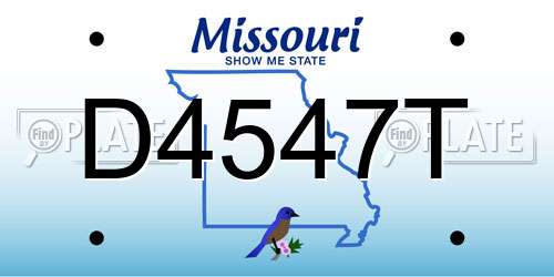 D4547T Missouri License Plate