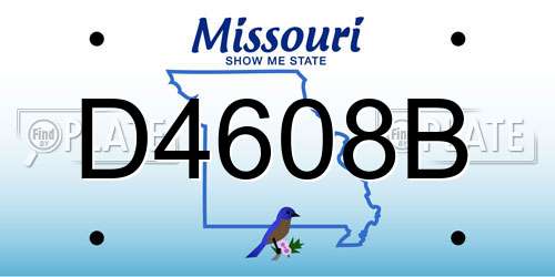 D4608B Missouri License Plate
