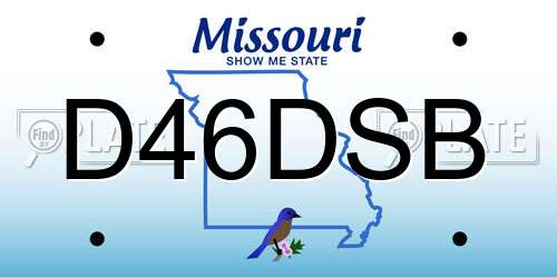 D46DSB Missouri License Plate