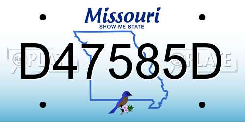 D47585D Missouri License Plate