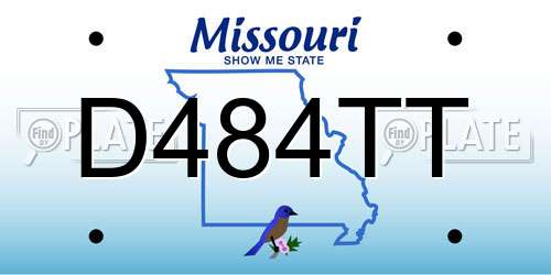 D484TT Missouri License Plate