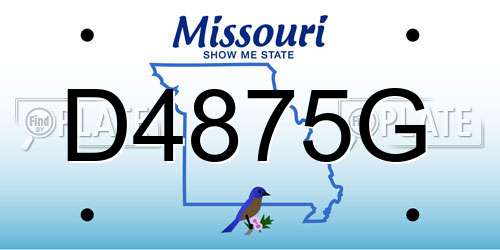 D4875G Missouri License Plate